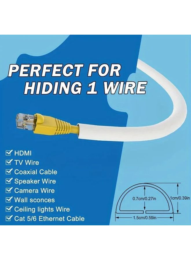 مجرى كابلات ذاتي اللصق بطول 1 متر، أبيض، منظّم لإدارة الأسلاك للمنزل والمكتب - Image 2
