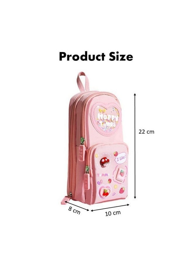 Supreme Deals - Supreme Deals Premium Pencil Case, 6 Layer, 3 Compartments, Large Capacity, Cute Aesthetic Design for Girls, Multifunctional Pouch for School Kids - Image 1