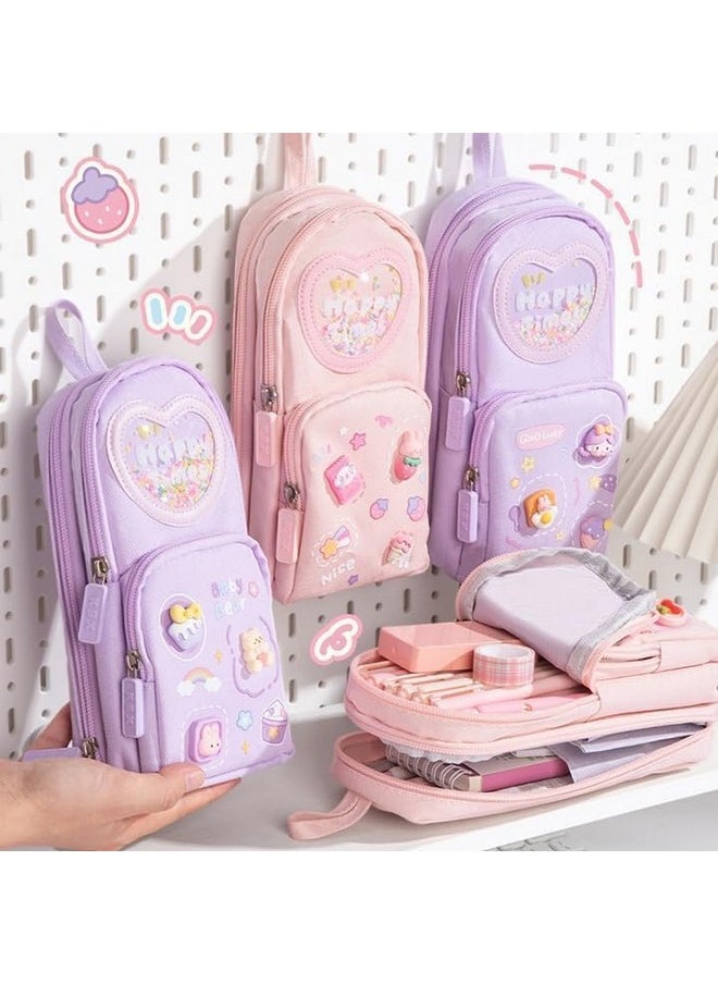 Supreme Deals - Supreme Deals Premium Pencil Case, 6 Layer, 3 Compartments, Large Capacity, Cute Aesthetic Design for Girls, Multifunctional Pouch for School Kids - Image 1