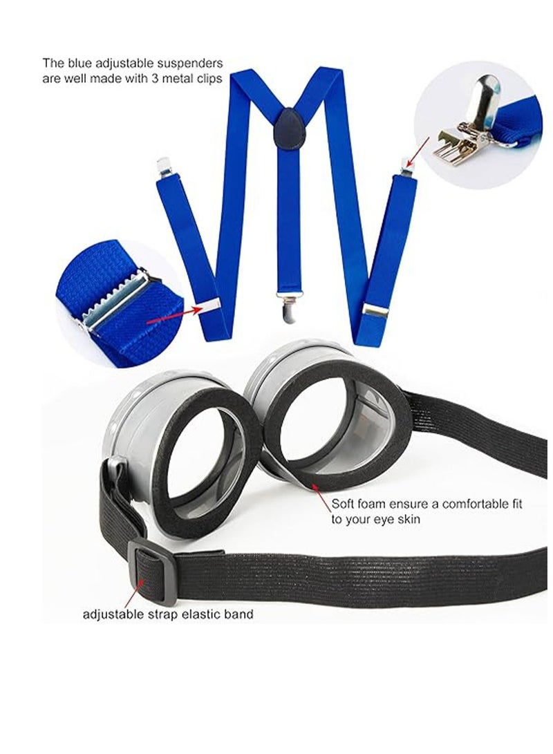 general 5-piece set for kids girls cosplay costume, glasses, hat, tutu, suspenders/gloves, themed party costume accessories - Image 4