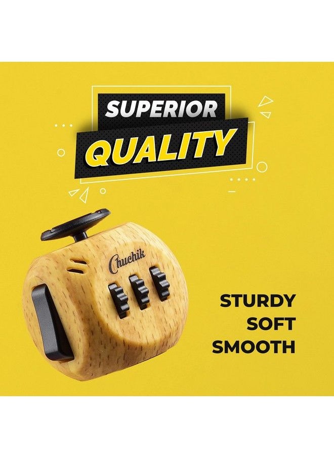 Chuchik - Toys Fidget Cube Prime Desk Fidget Toy Fidget Cubes Reduce Anxiety And Stress Relief For Autism Add Adhd & Ocd. Fidget Cube For Kids & Adults (Wooden 1Pack) - Image 1