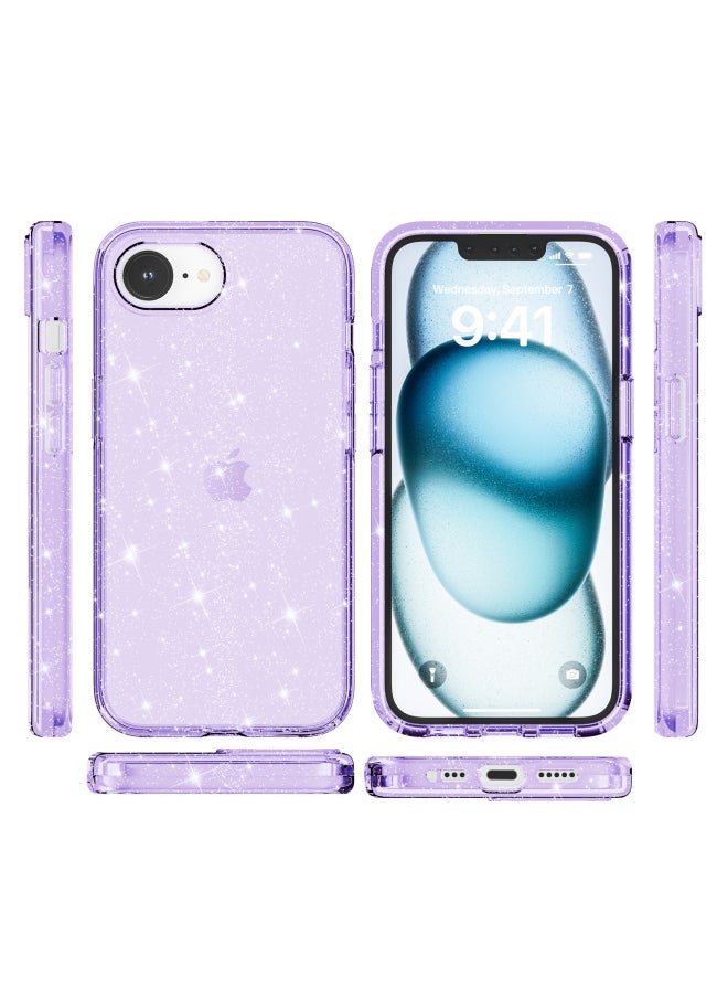 Generic - 2025 For Iphone 16E Terminator Glitter Phone Case For 16e Transparent Two-in-One Drop-Resistant Protective Case-Color:glitter White-Applicable Model:For Iphone 15 Pro（6.1） - Image 1
