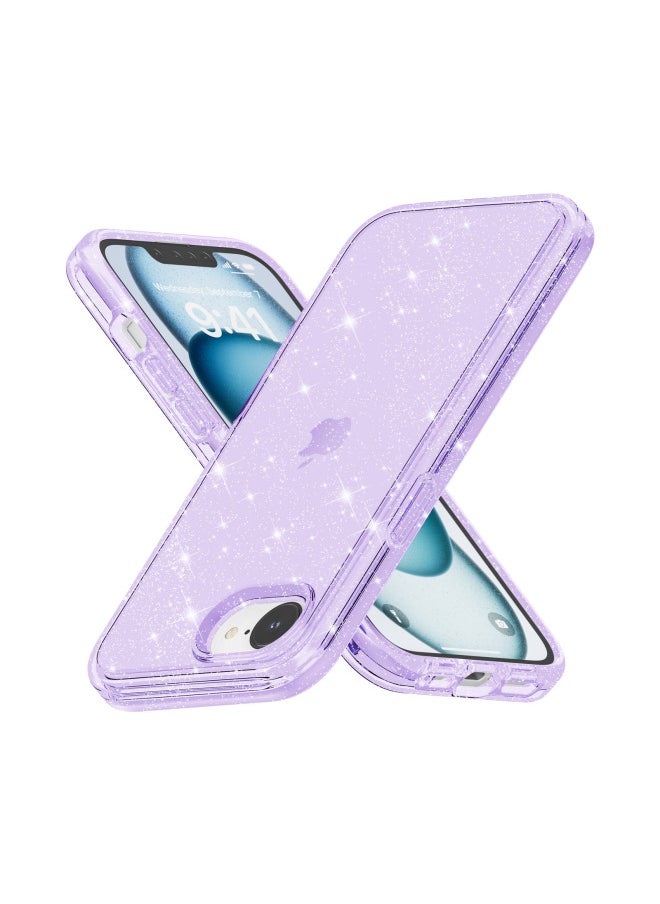 Generic - 2025 For Iphone 16E Terminator Glitter Phone Case For 16e Transparent Two-in-One Drop-Resistant Protective Case-Color:glitter White-Applicable Model:For Iphone 15 Pro（6.1） - Image 1