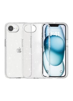 2025 For Iphone 16E Terminator Glitter Phone Case For 16e Transparent Two-in-One Drop-Resistant Protective Case-Color:glitter White-Applicable Model:For Iphone 15 Pro（6.1）