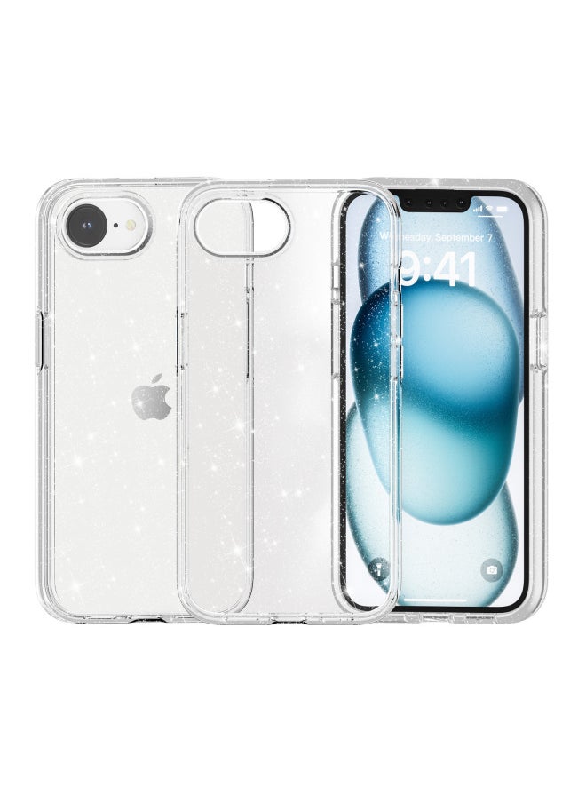 Generic - 2025 For Iphone 16E Terminator Glitter Phone Case For 16e Transparent Two-in-One Drop-Resistant Protective Case-Color:glitter White-Applicable Model:For Iphone 15 Pro（6.1） - Image 1