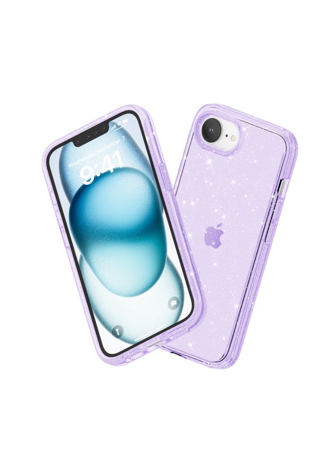 Generic - 2025 For Iphone 16E Terminator Glitter Phone Case For 16e Transparent Two-in-One Drop-Resistant Protective Case-Color:glitter White-Applicable Model:For Iphone 15 Pro（6.1） - Image 1