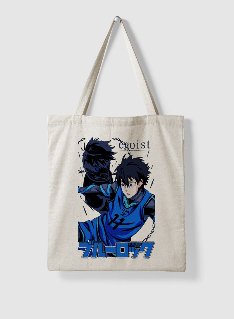 LOWHA Polyester Tote Bag with Shoulder Straps and Blue Lock Anime Pattern - Image 4