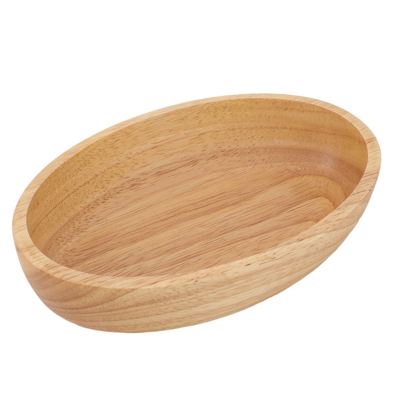 Wooden Salad Bowl 20cmx4.5cm Handcrafted Rubber Wood - Spacious Non Slip Serving Bowl for Home Restaurant Kitchen Home Cooks - Image 5