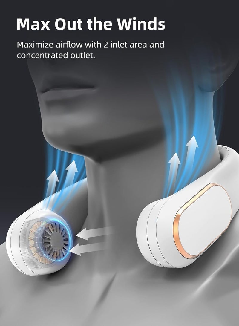 general Portable Neck Fan Semiconductor Cooling Bladeless Fan 4000mAh Rechargeable Battery LED Digital Display Hands Free Fan for Kitchen Fitness Travel - Image 3