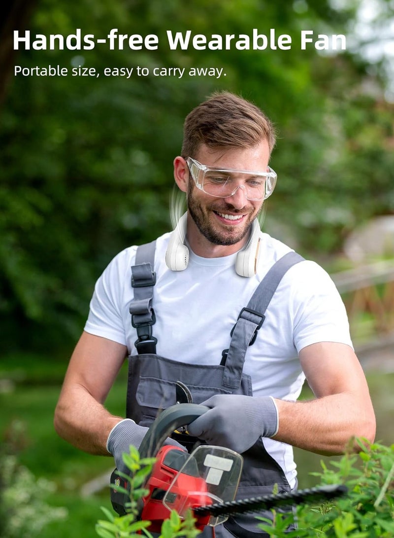 general Portable Neck Fan Semiconductor Cooling Bladeless Fan 4000mAh Rechargeable Battery LED Digital Display Hands Free Fan for Kitchen Fitness Travel - Image 5