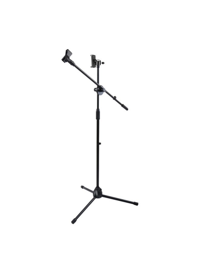 Neutral Direct Microphone Stand Mobile Phone Live Microphone Stand Stage Floor Vertical Crossbar Tripod - Image 1