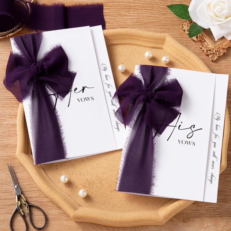 Doris Home 2" x21Yd Chiffon Ribbon for Flower Bouquet, Purple Series Fabric Ribbon for Gift Wrapping, Handmade Frayed Ribbon for Wedding/Christmas Decorations - Image 4