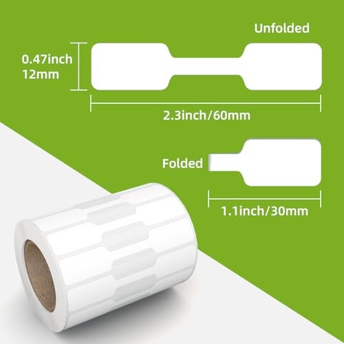 Anylabel Jewelry Tags Price Tags Stickers, Rings Tags Glossy Self Adhesive White Blank Price Tags for Jewelry, Bracelet, Ring, Necklace, Earring, Clothing Display (1 Roll, 500 Labels/Roll) - Image 2
