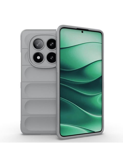 جراب خلفي من السيليكون عالي الجودة متوافق مع هاتف Xiaomi Redmi note 14 Pro Plus 5G جراب Magic Shield مقاوم للصدمات مع حماية للكاميرا (رمادي)