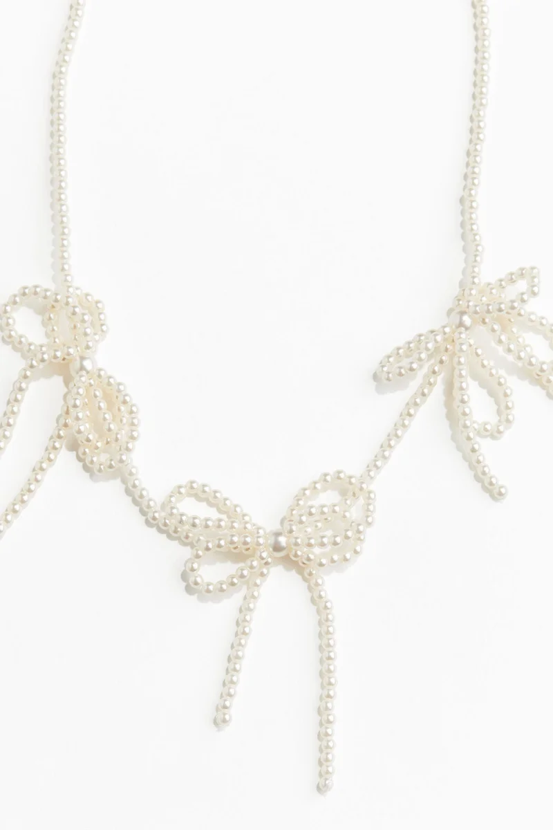 H&M Bow-detail beaded necklace