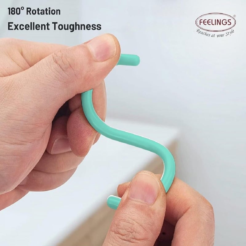 FEELINGS Shower Curtain Rings,Shower Curtain Hooks Shower Rings for Curtain, Plastic Shower Curtain Rings Smoothly Shower Hooks for Shower Curtain Rod (Green,12 Pcs) - Image 4