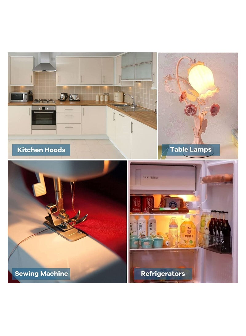 E14 LED Light Bulbs, T16 0.6W Vintage Edison Screw Light Bulb Tubular Night Light Mini Bulb Warm White 2200K Amber Light Bulb for Sewing Machine Refrigerator, Non-dimmable (Mini 5Pcs) - Image 2