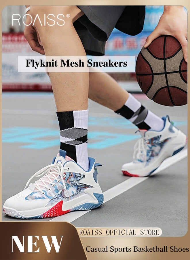 roaiss أحذية رياضية غير رسمية للرجال أحذية كرة سلة شبكية خفيفة الوزن للرجال أحذية تنفس مريحة للركض أحذية رياضية متعددة الألوان - Image 1