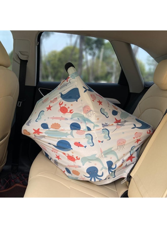 Hicoco Carseat Cover Boy and Girls - Multi-use Nursing Car Seat Canopy Cover for Breastfeeding, Infant Stroller Cover, High Chair Cover - Image 5