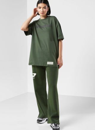 Space Printed Wide Leg Joggers