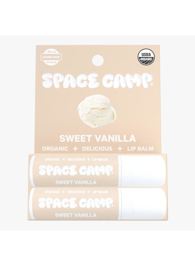Space Camp Wellness Jumbo Lip Balm - Sweet Vanilla Organic Flavored Balm (2 Pack) - Image 2