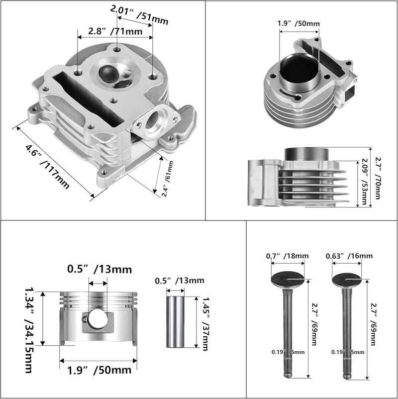 RUTU 69mm Valve Big Bore Kit for GY6 49CC 50CC 139QMB Moped Scooter Engine - Image 2