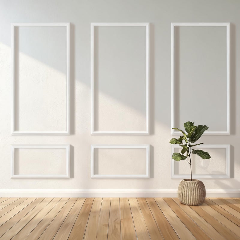 RELIANCER Peel and Stick Wall Molding Kit,30PCS Pre-Cut Door Molding Panels,3D Moulding Wainscoting Panel,Self Adhesive Walls Moulding Trim,Wall Modular Frames for Interior Walls Decor Home Bedroom - Image 1