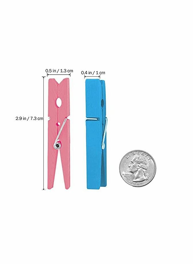 Y&D Clothespins, 50PCS Colored Wooden 2.9inch 10 Color Clothes Pins for Clip Pictures Photos Decorative, Small Colorful Wood Decoration... - Image 3