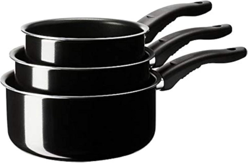 jqm KAVALKAD Saucepan Set Of 3 Black