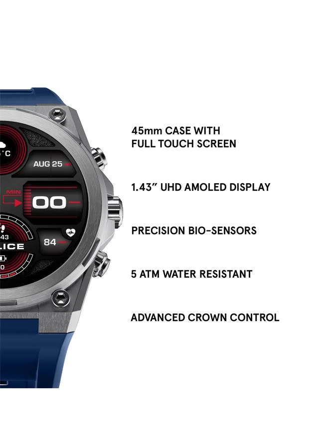 Police Blue/Orange My Avatar 2 Interchangeable Strap, AMOLED, Dual Time, 5ATM, GPS Smartwatch for Men | Best Price UAE