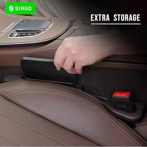 SIAGO SIA126 Car Seat Gap Filler –Slot for Storing Phone, Cards & Coins – Prevents Items from Dropping – Universal Fit for Car (Black) - Image 4