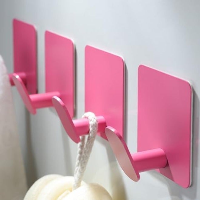 DELITON Adhesive Towel Hooks on Wall: Robe Hooks for Hanging Clothes Hats Stick on Bathroom/Kitchen SUS 304 Stainless Steel Silver - Image 1