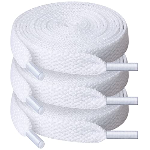 UpUGo 3 Pair Flat Shoe laces, 5/16" Wide Shoelaces for Athletic Running Sneakers Shoes Boot Strings - Image 1