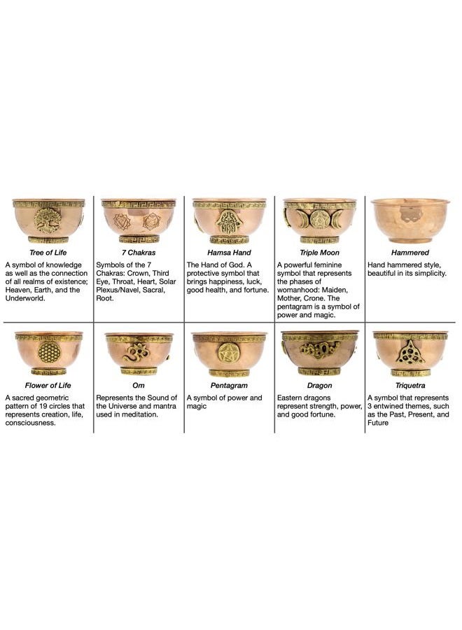 Alternative Imagination Flower of Life Copper Offering Bowl for Altar Use, Rituals, Incense, Smudging, Decoration, and More - Image 5