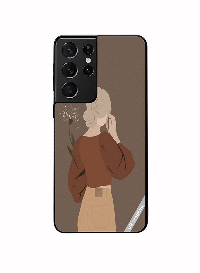 VR CREATIVE Protective Case Cover For Samsung Galaxy S21 Ultra 5G Brownie Design Multicolour - Image 1