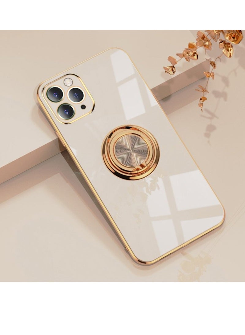 Raxoom Luxury Silicone TPU Shockproof Ring Holder Kickstand Slim Plated Phone Case Cover designed for iPhone 11 Pro Max - Image 4
