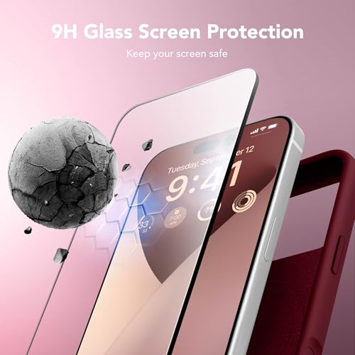 GONEZ Magnetic for iPhone 17 Pro Max Case, [Compatible with MagSafe] Anti-Scratch Microfiber Lining & Screen Protector, Silicone Camera Control, Shockproof Slim Phone Cover 6.9 inch, Maroon - Image 4