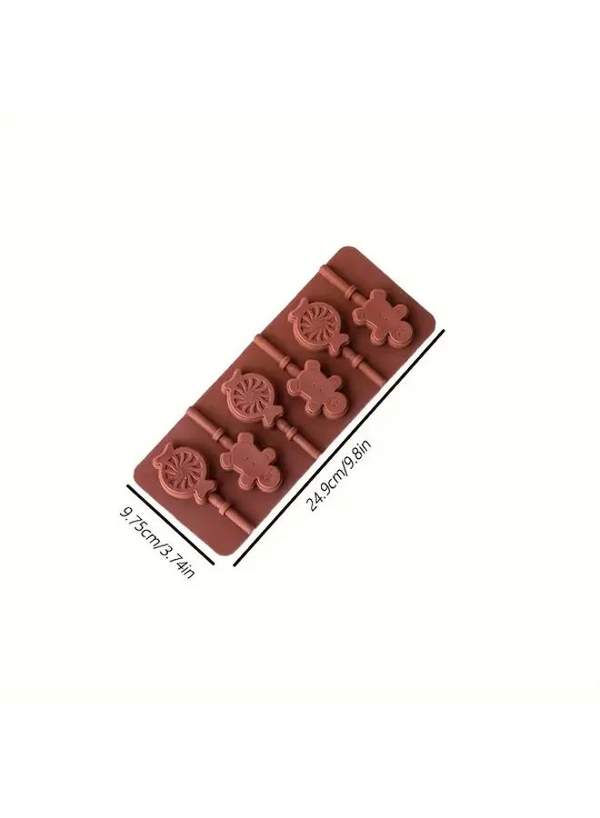 1pc Silicone Lollipop Mold High Temperature Resistant Non Stick Reusable Baking Mold - Image 4