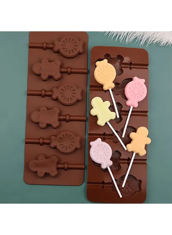 1pc Silicone Lollipop Mold High Temperature Resistant Non Stick Reusable Baking Mold - Image 2