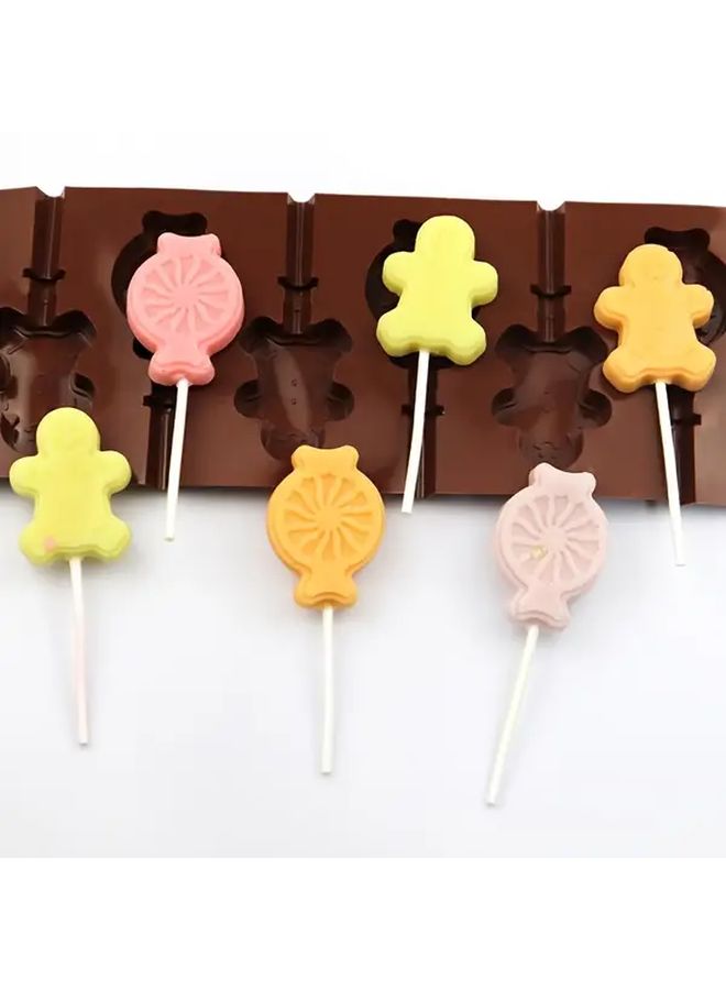1pc Silicone Lollipop Mold High Temperature Resistant Non Stick Reusable Baking Mold - Image 3