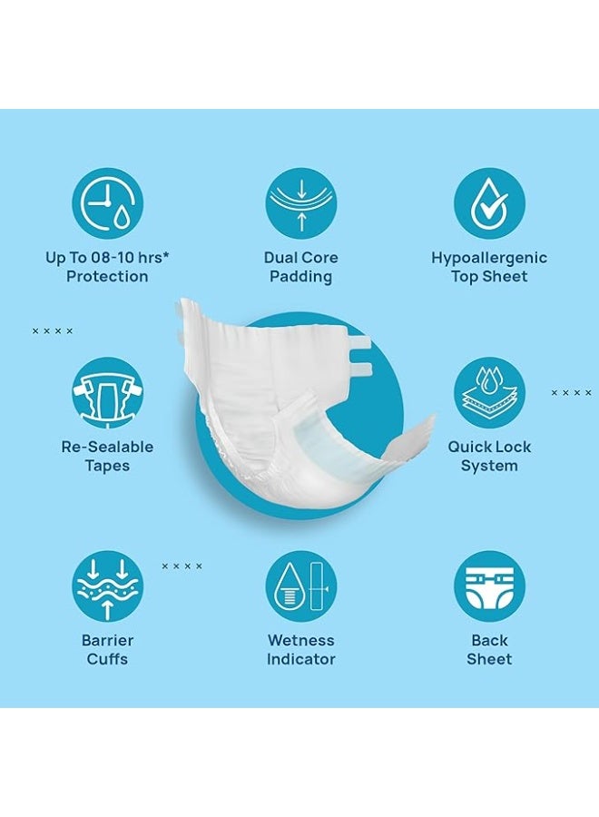ديجنيتي حفاضات ديجنيتي ماجنا تيب ستايل للكبار - مقاس XL (10 قطع) مع مؤشر للبلل وحماية من التسرب لمدة تصل إلى 8-10 ساعات. - Image 4