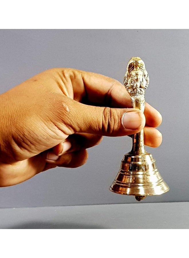 Aksharveda جرس بوجا نحاسي فاخر | جرس يدوي تقليدي للمعبد، أرتي وطقوس البوجا - Image 2