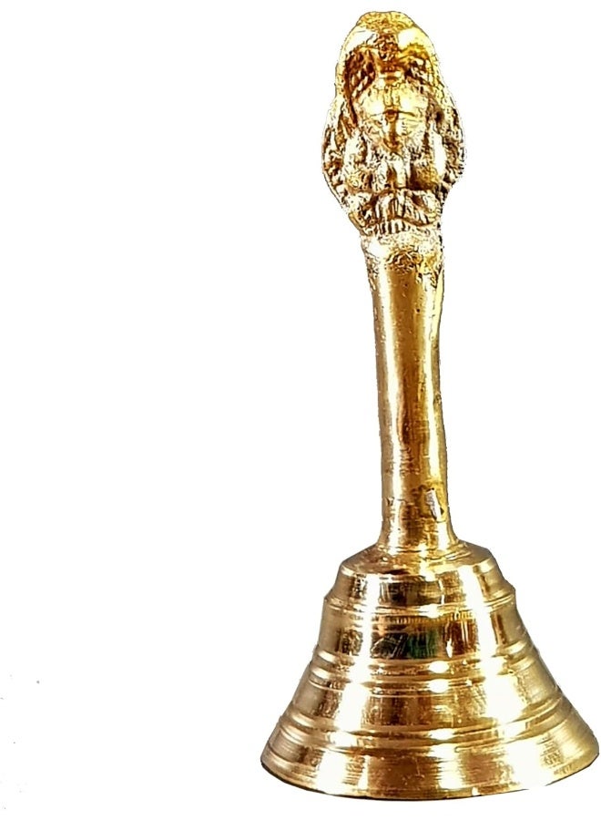 Aksharveda جرس بوجا نحاسي فاخر | جرس يدوي تقليدي للمعبد، أرتي وطقوس البوجا - Image 1