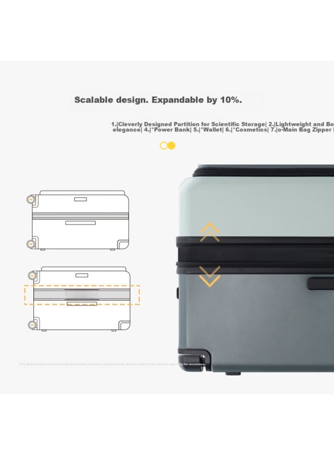 Level8 Suitcase For Men And Women With Tsa Password Lock, Expandable Large Capacity Wide Handle Explorer 24-inch Gree - Image 3