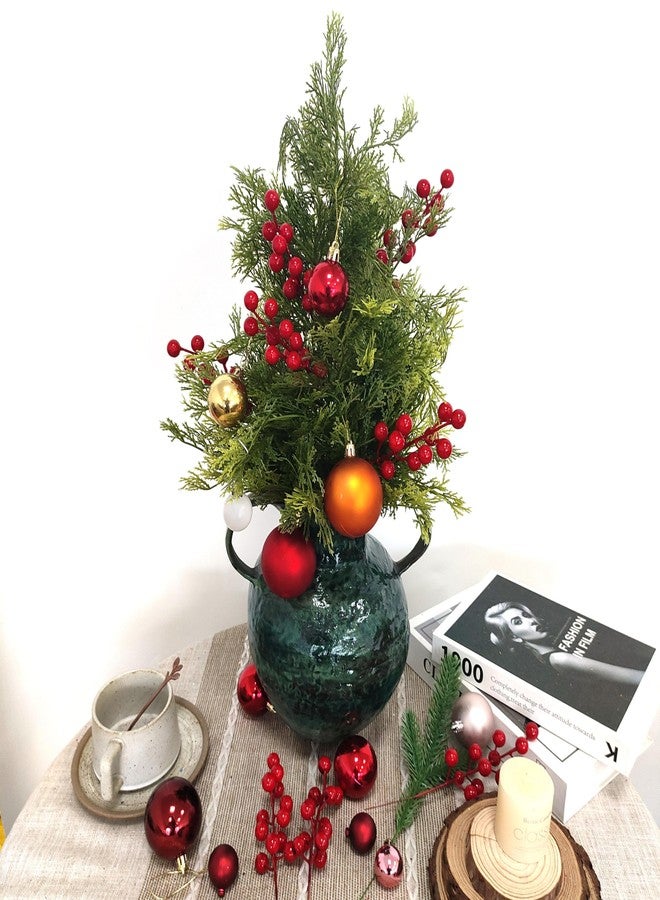 ATFL 2 Faux Cypress Topiary Tree with Ground Spike, Set of 2 Outdoor Faux Bush Plants UV Resistant,22'' Artificial Fake Topiary Evergreen Tree for Porch Decorations - Image 4