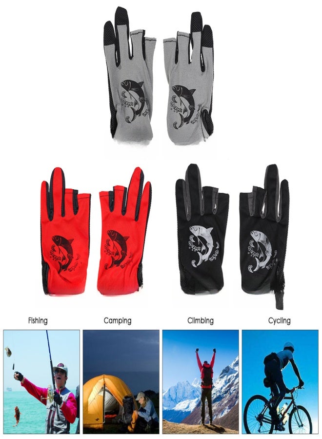 LEO 1 Pair 3 Fingerless Fishing Gloves Breathable Quick Drying Anti-slip Fishing Gloves Outdoor Sports Cycling Camping Running - Image 5