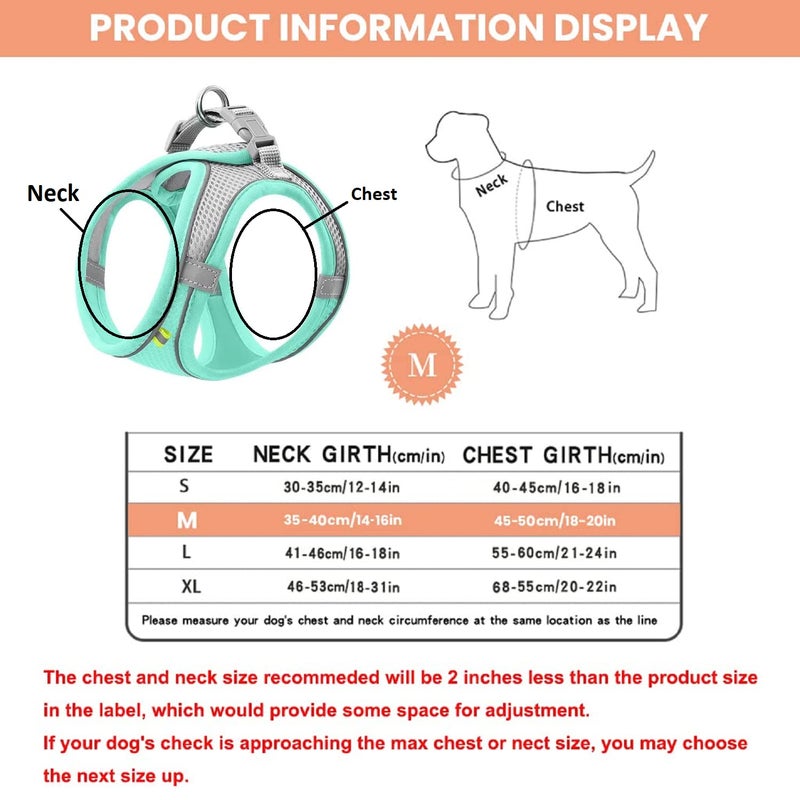 NASULA Adjustable Mesh Vest Dog Harness Pet Chest Strap for Running Walking Outdoor Harness for pet Dog & Cat (Medium, Black) - Image 4