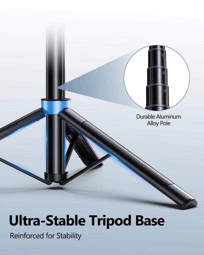 UBeesize 70'' Auto Face Tracking Tripod 360° Rotation with Stand, Phone Tripod with Fill Light, Selfie Stick & Phone Stand for Recording, Vlog/Live Stream/Video/TikTok, Compatible with iPhone/Android - Image 5