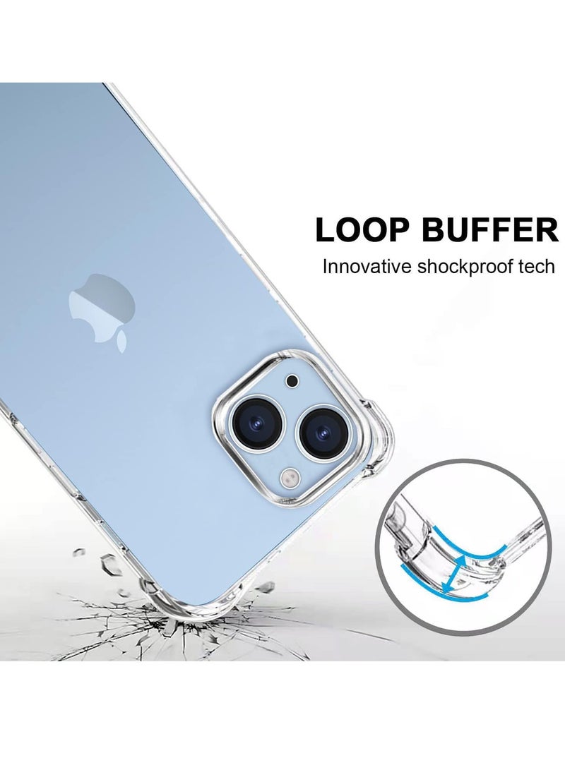 إلترازون 4-in-1 Pack for iPhone 14 Plus - Includes 2x Screen Protectors, 1x Camera Lens Protector, All-Round Bumper Protection, Shockproof, Anti-Scratch Protective Case Cover (6.7 Inch, Clear) - Image 5