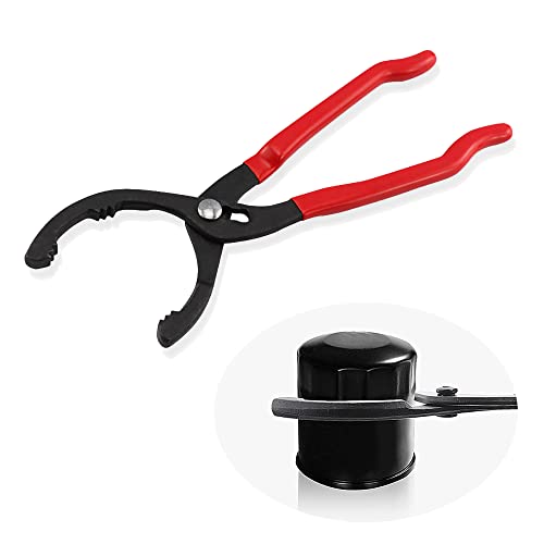 Salior 12 Oil Filters Removal Specialty Tool Oil Filter Wrench3Position Adjustable15Bent Angle Head Design Oil Filter Pliers For 45150mm Engine FiltersConduitFittings Red - Image 1
